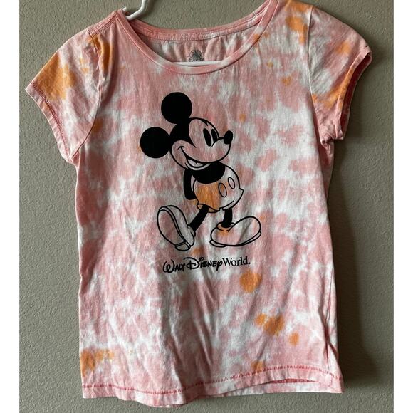 NWOT Youth Walt Disney World Pink and Orange TieDye TShirt Sz L - Picture 1 of 3